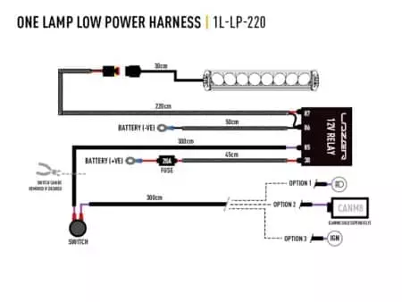 Kabelový svazek pro jedno světlo (nízký výkon, 12V)
